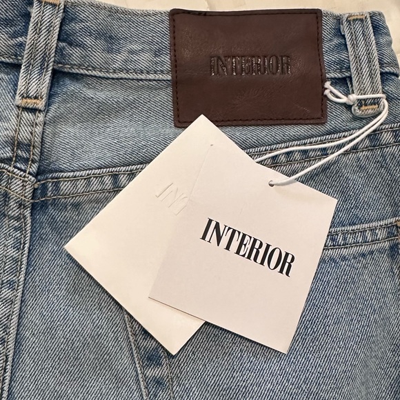 INTERIOR NYC The Remy High Rise Straight Wide Leg Jeans Light Wash Blue Size 25 - Picture 9 of 11